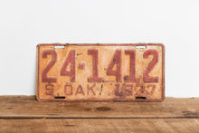 Load image into Gallery viewer, South Dakota 1937 Rusty License Plate Vintage Brown Wall Hanging Decor 24-1412 - Eagle&#39;s Eye Finds
