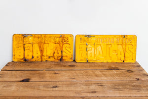 South Dakota 1940 License Plate Pair Vintage Rusty Yellow Wall Hanging Decor - Eagle's Eye Finds