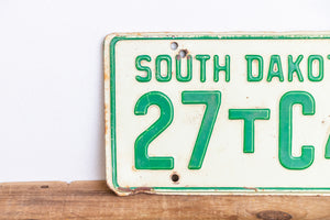 South Dakota 1956 License Plate Vintage White and Green Wall Decor - Eagle's Eye Finds