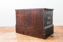 Load image into Gallery viewer, Schotten&#39;s Spice Box Vintage Wooden Rustic Primitive Store Display - Eagle&#39;s Eye Finds
