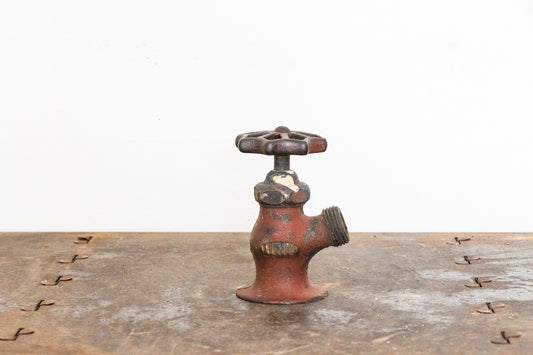 Brass Spigot Valve Handle Vintage Red Industrial Garden Decor - Eagle's Eye Finds