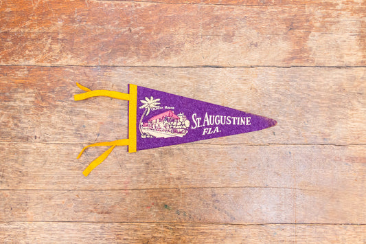 St. Augustine Florida Felt Pennant Vintage Purple FL Wall Decor - Eagle's Eye Finds
