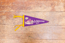 Load image into Gallery viewer, St. Augustine Florida Felt Pennant Vintage Purple FL Wall Decor - Eagle&#39;s Eye Finds
