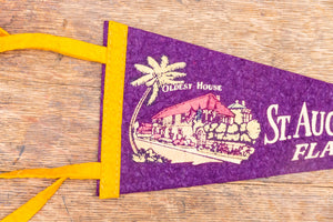 St. Augustine Florida Felt Pennant Vintage Purple FL Wall Decor - Eagle's Eye Finds