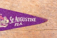 Load image into Gallery viewer, St. Augustine Florida Felt Pennant Vintage Purple FL Wall Decor - Eagle&#39;s Eye Finds
