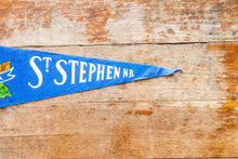 Load image into Gallery viewer, St. Stephen NB Blue Felt Pennant Vintage New Brunswick Canada Wall Decor
