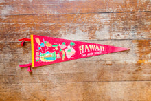 Load image into Gallery viewer, Hawaii Vintage Felt Pennant Red HI State Wall Decor
