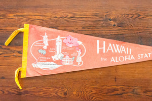 Hawaii Felt Pennant Red Vintage Travel Wall Decor