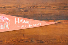 Load image into Gallery viewer, Hawaii Felt Pennant Red Vintage Travel Wall Decor
