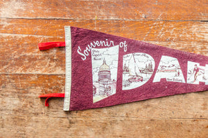 State of Idaho Maroon Felt Pennant Vintage Wall Decor