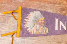 Load image into Gallery viewer, Indiana Native American Purple Felt Pennant Vintage IN Wall Decor
