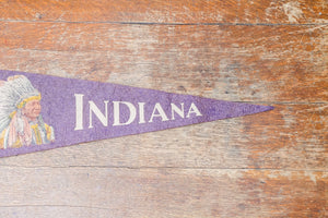 Indiana Native American Purple Felt Pennant Vintage IN Wall Decor