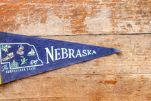 Load image into Gallery viewer, State of Nebraska Pennant Vintage Blue Wall Decor
