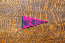 Load image into Gallery viewer, Mini Nebraska Felt Pennant Vintage Maroon NE Wall Decor
