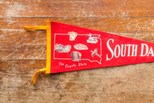 Load image into Gallery viewer, South Dakota Red Felt Pennant Vintage Wall Hanging Decor
