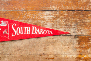 South Dakota Red Felt Pennant Vintage Wall Hanging Decor