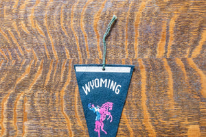 State of Wyoming Pennant Vintage Mini Black Wall Decor