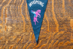 State of Wyoming Pennant Vintage Mini Black Wall Decor