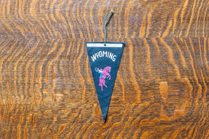 State of Wyoming Pennant Vintage Mini Black Wall Decor