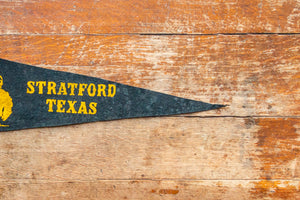 Stratford Texas Cowboy Felt Pennant Vintage Black TX Wall Decor