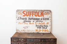 Load image into Gallery viewer, Suffolk Sheep Sign Vintage Hand-Painted Wood Farm Sign - Eagle&#39;s Eye Finds
