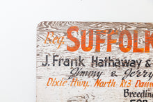 Load image into Gallery viewer, Suffolk Sheep Sign Vintage Hand-Painted Wood Farm Sign - Eagle&#39;s Eye Finds
