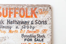 Load image into Gallery viewer, Suffolk Sheep Sign Vintage Hand-Painted Wood Farm Sign - Eagle&#39;s Eye Finds
