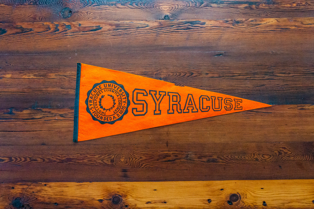 Syracuse University Orange Felt Pennant Vintage Wall Decor
