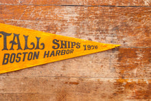 Load image into Gallery viewer, Tall Ships Boston Gold Felt Pennant Vintage Massachusetts Wall Decor
