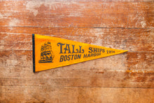 Load image into Gallery viewer, Tall Ships Boston Gold Felt Pennant Vintage Massachusetts Wall Decor
