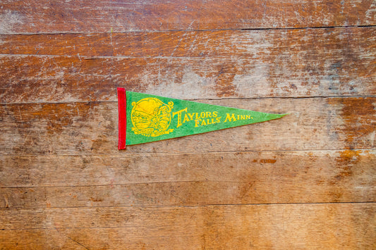 Taylors Falls Minnesota Felt Pennant Vintage Green Wall Decor