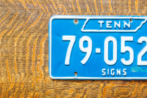 1974 Tennessee Sign Permit License Plate Vintage Blue Decor