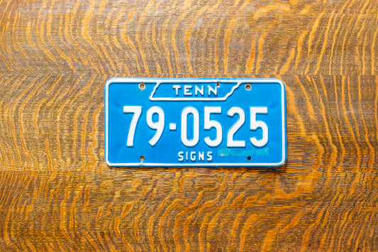 1974 Tennessee Sign Permit License Plate Vintage Blue Decor