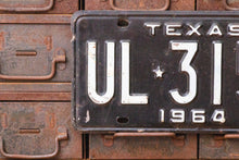 Load image into Gallery viewer, Texas 1964 License Plate Vintage Black and White Wall Decor - Eagle&#39;s Eye Finds
