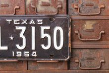 Load image into Gallery viewer, Texas 1964 License Plate Vintage Black and White Wall Decor - Eagle&#39;s Eye Finds
