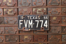 Load image into Gallery viewer, Texas 1966 License Plate Vintage Black and White Wall Decor - Eagle&#39;s Eye Finds

