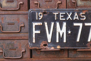 Texas 1966 License Plate Vintage Black and White Wall Decor - Eagle's Eye Finds