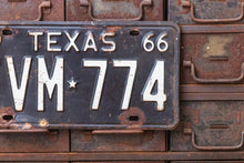 Load image into Gallery viewer, Texas 1966 License Plate Vintage Black and White Wall Decor - Eagle&#39;s Eye Finds
