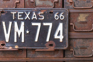 Texas 1966 License Plate Vintage Black and White Wall Decor - Eagle's Eye Finds
