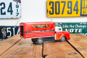 Ford Thunderbird Van Lines Truck Vintage Tin Litho Friction Toy Japan - Eagle's Eye Finds