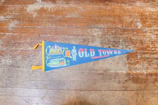 Torrance California Felt Pennant Vintage Blue Wall Hanging Decor