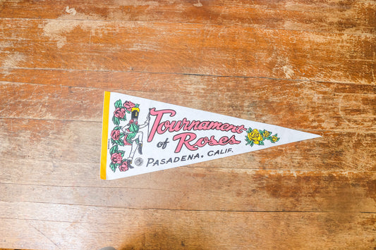Tournament of Roses Felt Pennant Vintage Pasadena California Souvenir