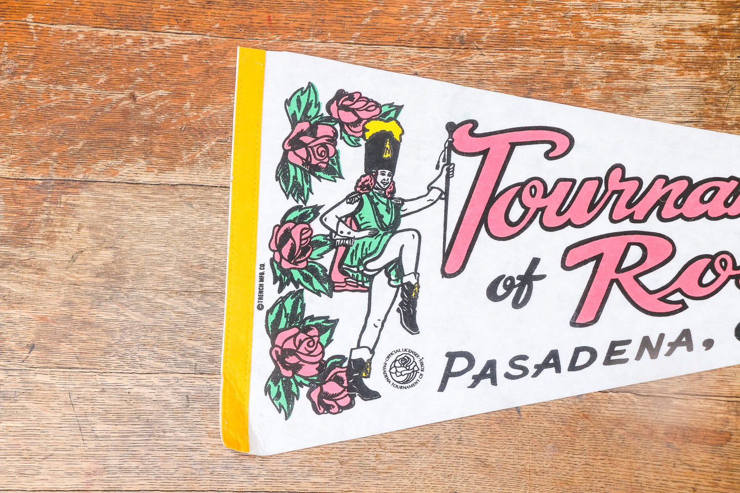 Tournament of Roses Felt Pennant Vintage Pasadena California Souvenir