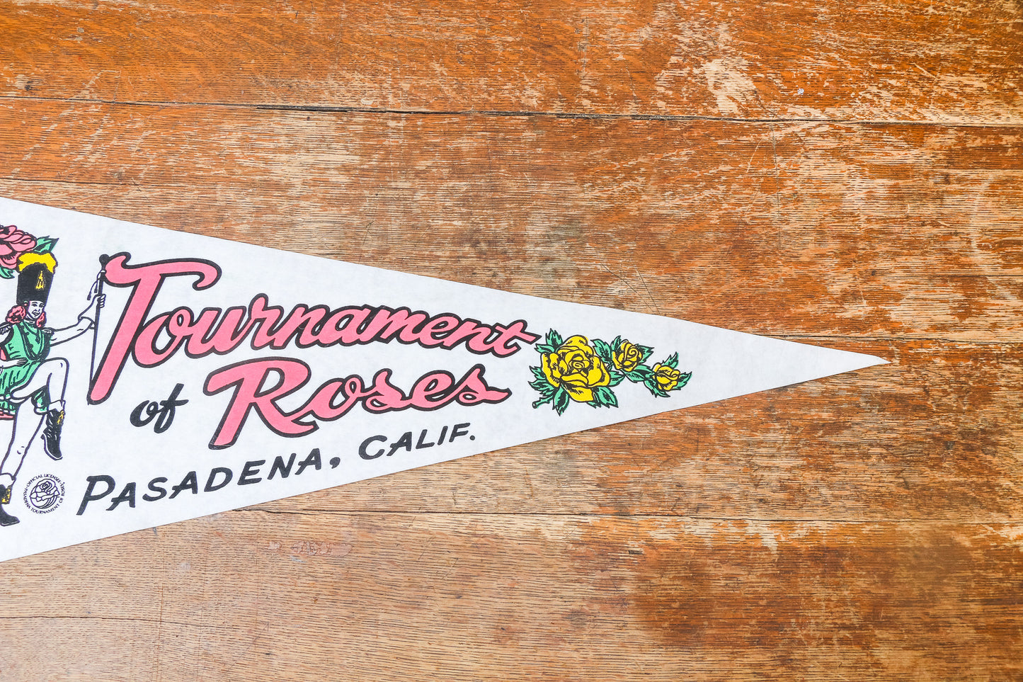 Tournament of Roses Felt Pennant Vintage Pasadena California Souvenir