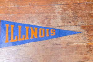 University of Illinois Felt Pennant Vintage Blue Fighting Illini Wall Decor - Eagle's Eye Finds