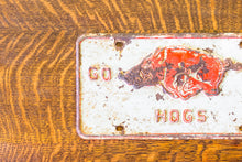Load image into Gallery viewer, University of Arkansas Booster License Plate Vintage Razorbacks Decor
