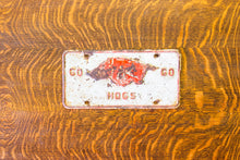 Load image into Gallery viewer, University of Arkansas Booster License Plate Vintage Razorbacks Decor
