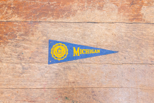 University of Michigan Felt Pennant Vintage Mini College Sports Fan Decor - Eagle's Eye Finds
