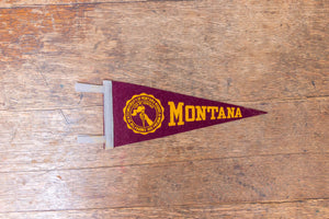 University of Montana Maroon Mini Felt Pennant Vintage College Decor - Eagle's Eye Finds