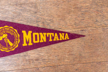 Load image into Gallery viewer, University of Montana Maroon Mini Felt Pennant Vintage College Decor - Eagle&#39;s Eye Finds
